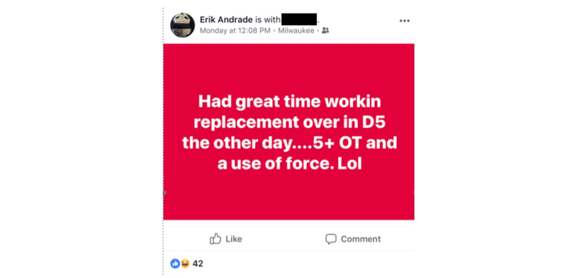 Illustration for article titled Lawsuit: Milwaukee Officer At Sterling Brown Arrest Joked About It On Facebook, Hoped To Do The Same To J.R. Smith